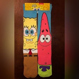 SPONGEBOB SQUAREPANTS NOVELTY CREW SOCKS NWT MEN’S SHOE SIZE 6-12